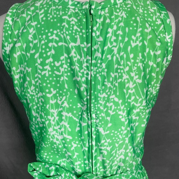 Vintage Green Floral Maxi Dress 60s/70s De Laix Tie Waist - Picture 4 of 13